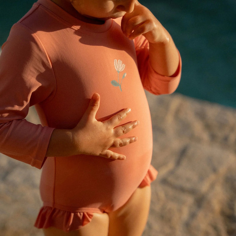 Little Dutch Swimsuit Long Sleeve - Pink - Sunny Flowers - Swanky Boutique Malta