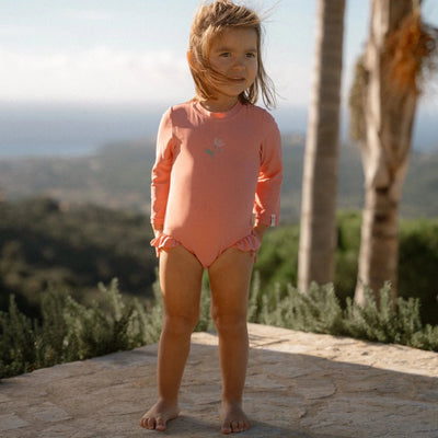 Little Dutch Swimsuit Long Sleeve - Pink - Sunny Flowers - Swanky Boutique Malta