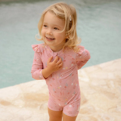 Little Dutch Swimsuit Long Sleeves - Ocean Treasures Multicolour  - Swanky Boutique Malta