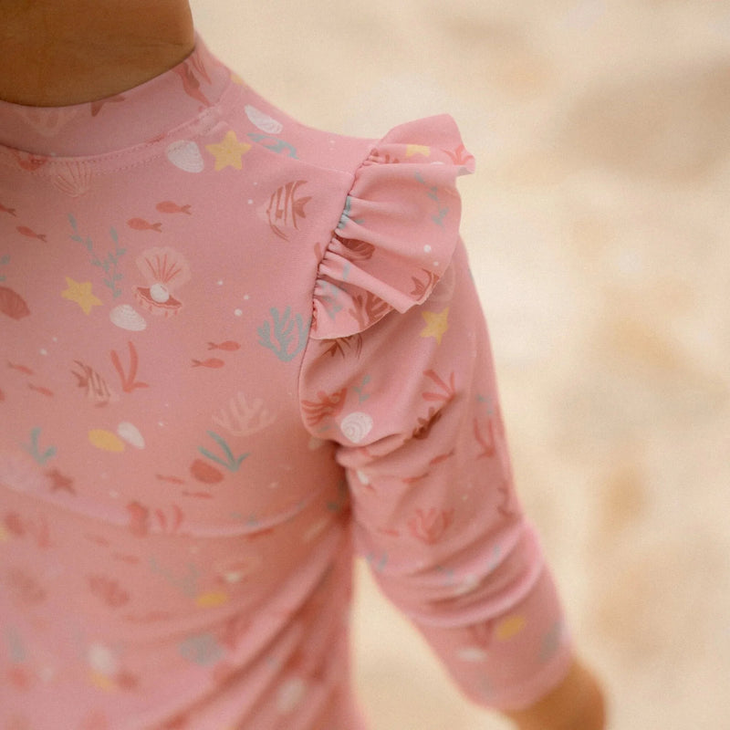 Little Dutch Swimsuit Long Sleeves - Ocean Treasures Multicolour  - Swanky Boutique Malta