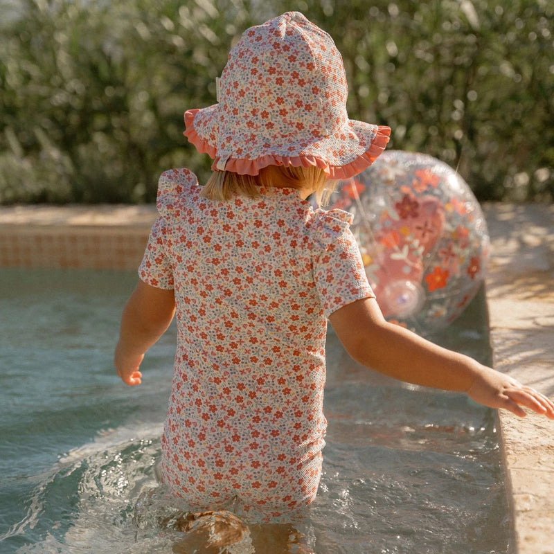 Little Dutch Swimsuit Short Sleeves - Sunny Flowers - Swanky Boutique Malta