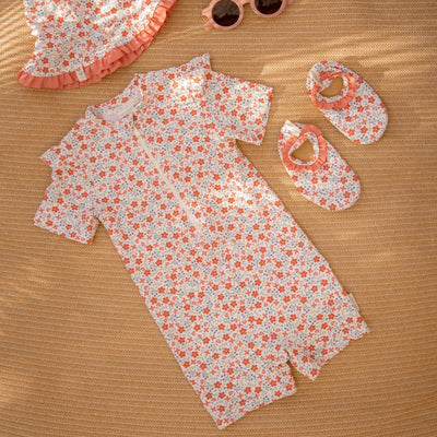 Little Dutch Swimsuit Short Sleeves - Sunny Flowers - Swanky Boutique Malta