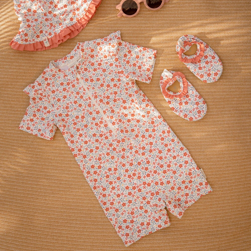 Little Dutch Swimsuit Short Sleeves - Sunny Flowers - Swanky Boutique Malta