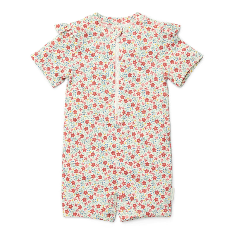 Little Dutch Swimsuit Short Sleeves - Sunny Flowers - Swanky Boutique Malta