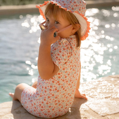 Little Dutch Swimsuit Short Sleeves - Sunny Flowers - Swanky Boutique Malta