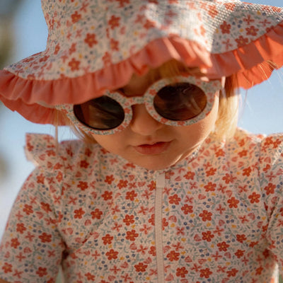 Little Dutch Swimsuit Short Sleeves - Sunny Flowers - Swanky Boutique Malta