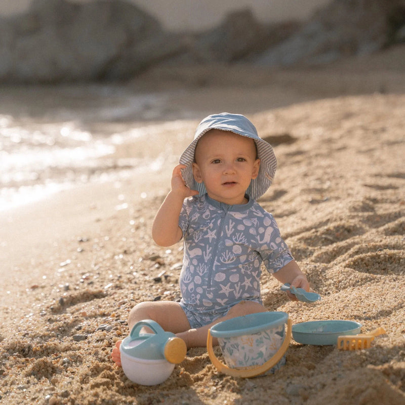 Little Dutch Swimsuit short sleeve - Light blue - Sea Life - Swanky Boutique Malta