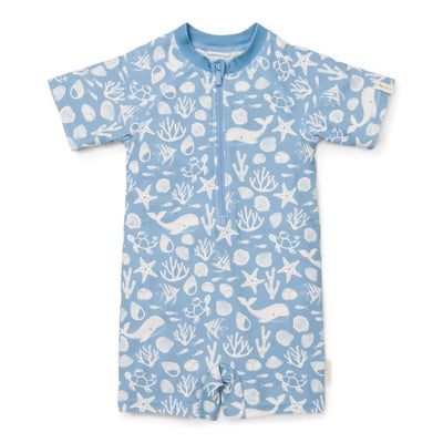 Little Dutch Swimsuit short sleeve - Light blue - Sea Life - Swanky Boutique Malta