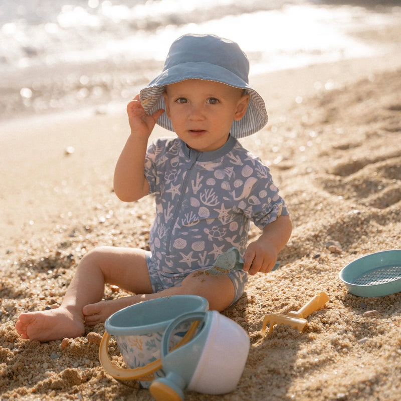 Little Dutch Swimsuit short sleeve - Light blue - Sea Life - Swanky Boutique Malta