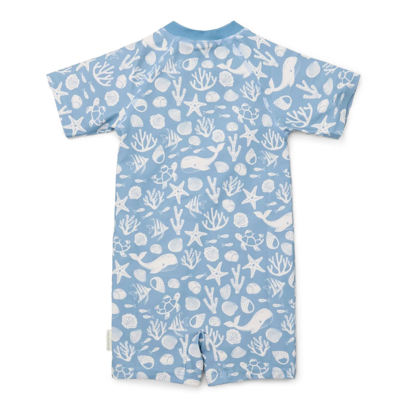 Little Dutch Swimsuit short sleeve - Light blue - Sea Life - Swanky Boutique Malta