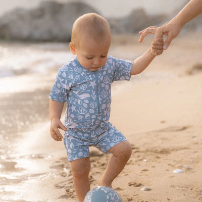 Little Dutch Swimsuit short sleeve - Light blue - Sea Life - Swanky Boutique Malta