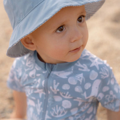 Little Dutch Swimsuit short sleeve - Light blue - Sea Life - Swanky Boutique Malta