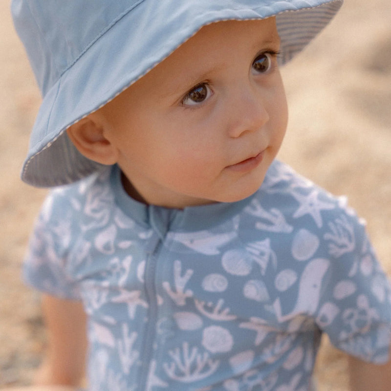 Little Dutch Swimsuit short sleeve - Light blue - Sea Life - Swanky Boutique Malta
