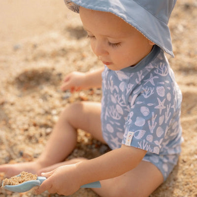 Little Dutch Swimsuit short sleeve - Light blue - Sea Life - Swanky Boutique Malta