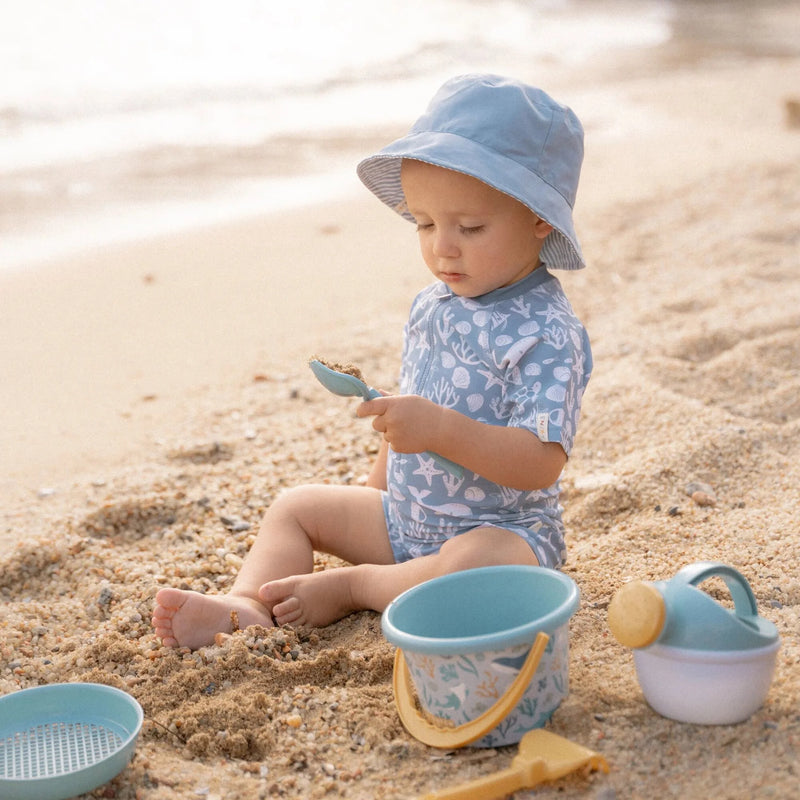 Little Dutch Swimsuit short sleeve - Light blue - Sea Life - Swanky Boutique Malta