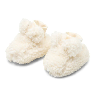 Little Dutch Teddy Booties Off White  Newborn Naturals - Swanky Boutique Malta 