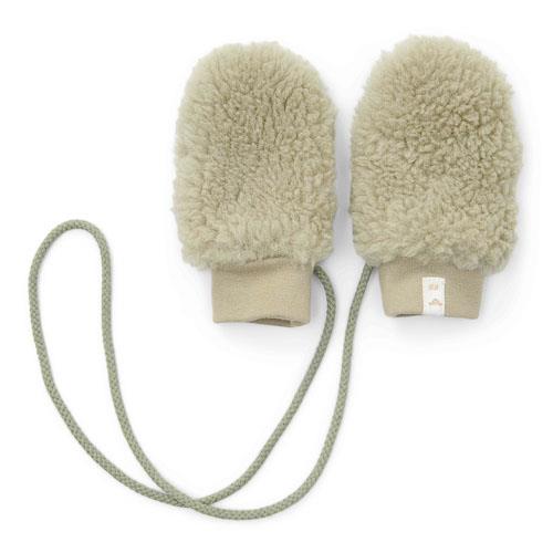 Little Dutch Teddy Mittens Soft Green - Swanky Boutique 