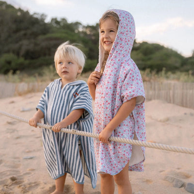 Little Dutch Towel - Beach Poncho Sunny Flowers Pink - Swanky Boutique Malta
