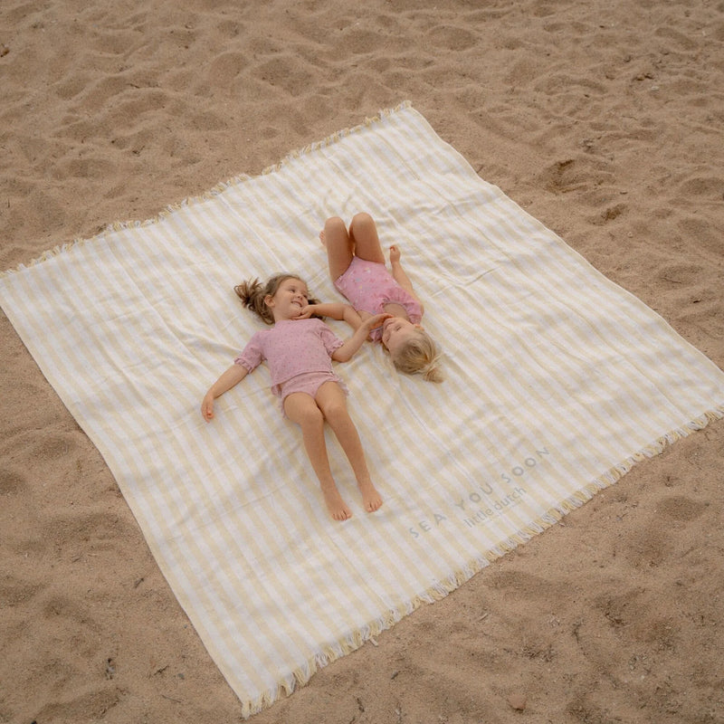 Little Dutch Towel - Yellow - Size one size - Stripe - Swanky Boutique Malta