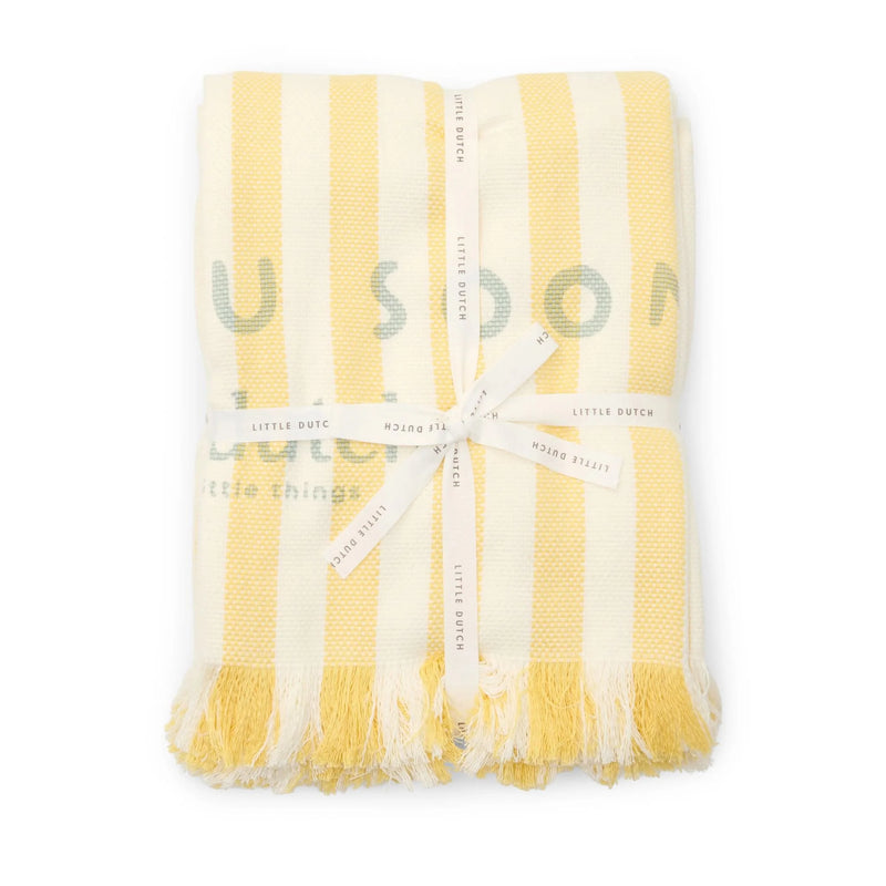 Little Dutch Towel - Yellow - Size one size - Stripe - Swanky Boutique Malta