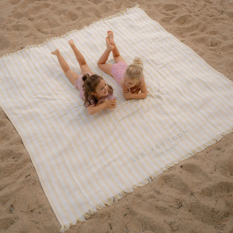 Little Dutch Towel - Yellow - Size one size - Stripe - Swanky Boutique Malta