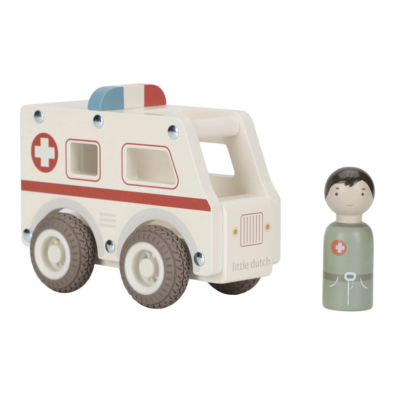 Little Dutch Wooden Ambulance White - Swanky Boutique Malta