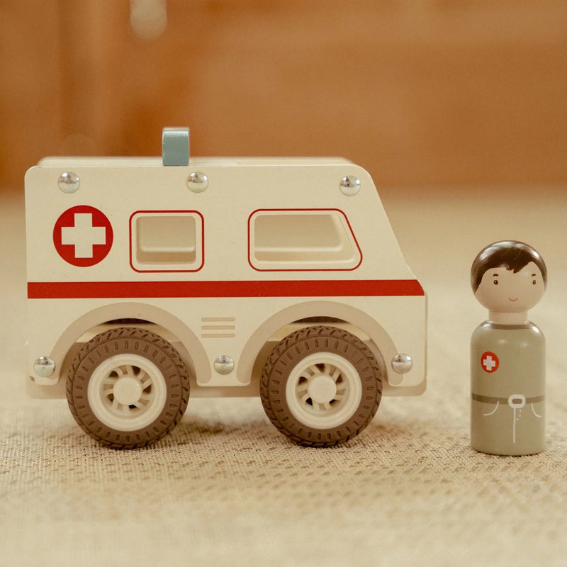 Little Dutch Wooden Ambulance White - Swanky Boutique Malta