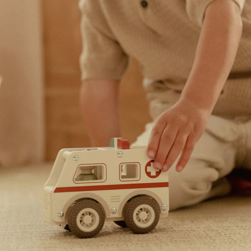 Little Dutch Wooden Ambulance White - Swanky Boutique Malta