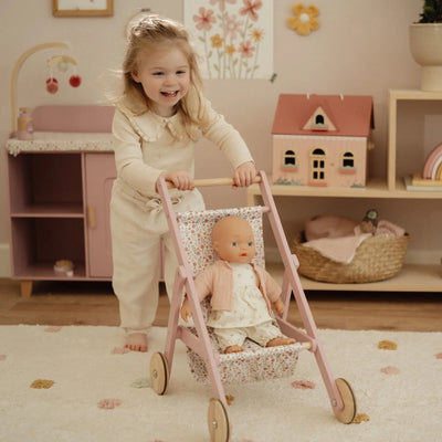 Little Dutch Wooden Doll Stroller Pink - Swanky Boutique Malta