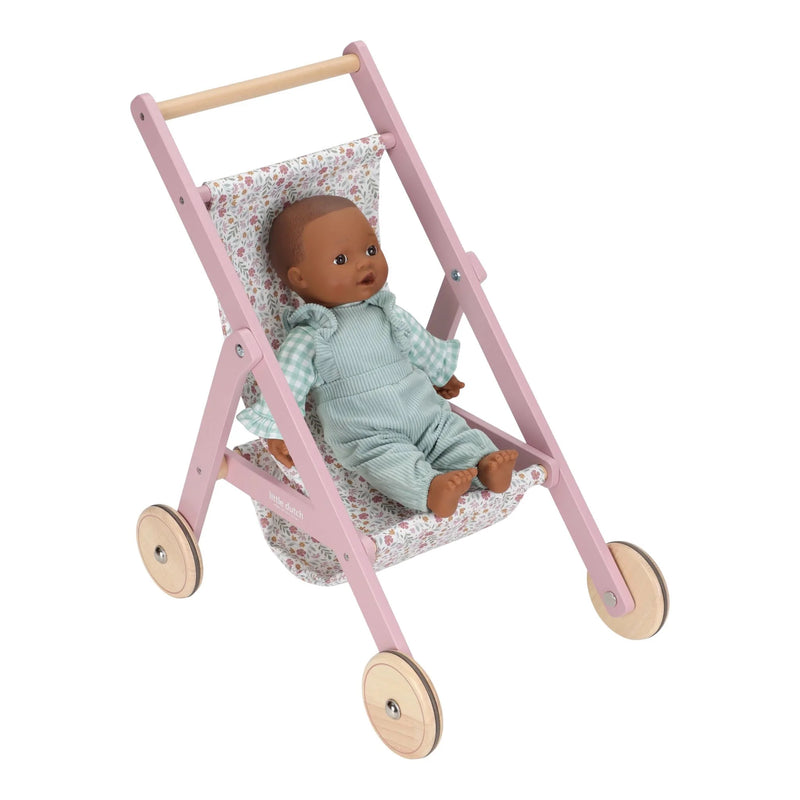 Little Dutch Wooden Doll Stroller Pink - Swanky Boutique Malta