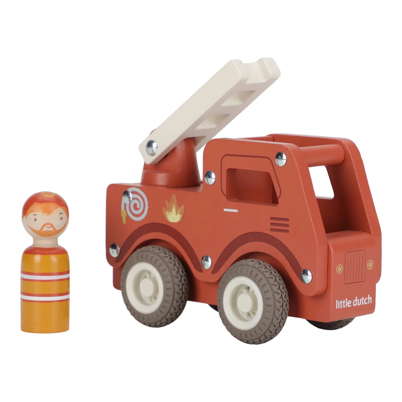 Little Dutch Wooden Fire Truck Red - Swanky Boutique Malta