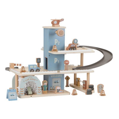 Little Dutch Wooden Parking Garage Blue - Swanky Boutique Malta