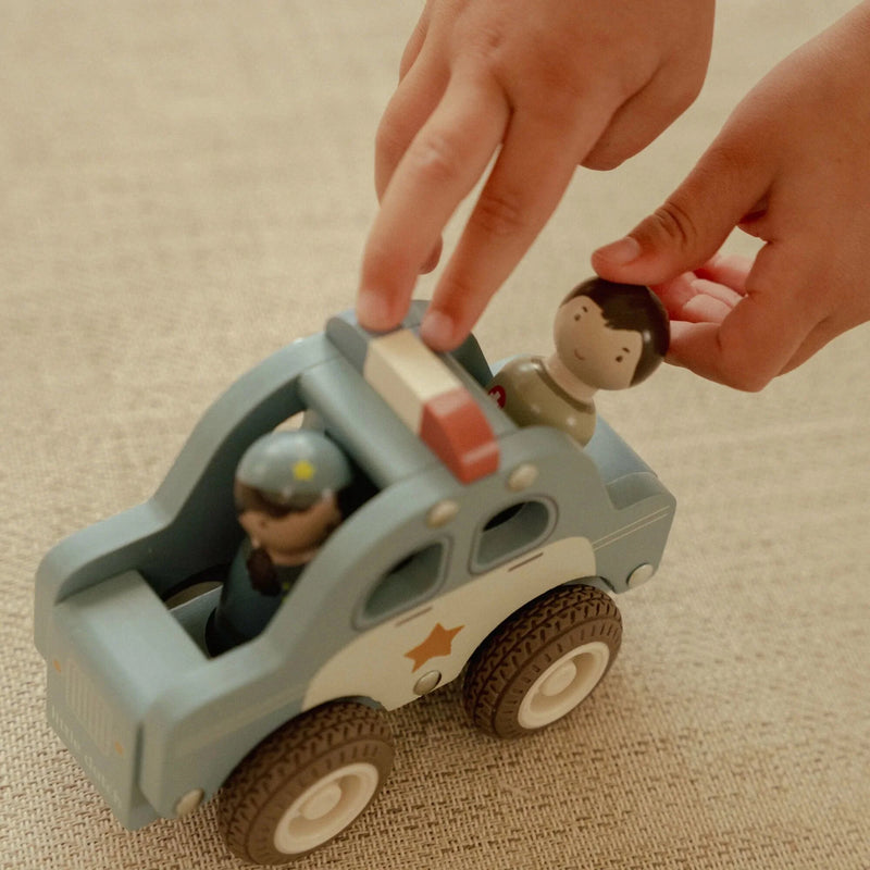 Little Dutch Wooden Police Car Blue - Swanky Boutique Malta