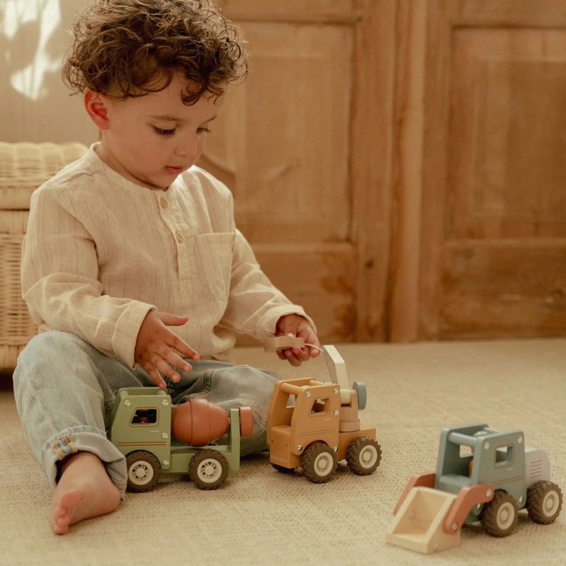 Little Dutch Wooden bulldozer – Blue - Swanky Boutique Malta