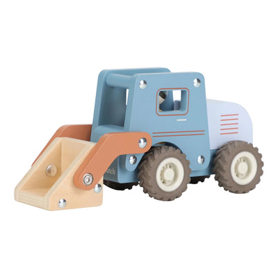 Little Dutch Wooden bulldozer – Blue - Swanky Boutique Malta