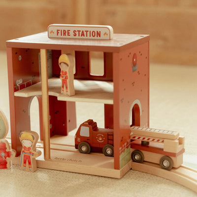 Little Dutch Wooden fire station – Red - Swanky Boutique Malta