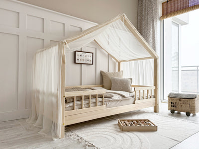 Luletto Tulle Cream White House Bed Canopy-Swanky Boutique Malta