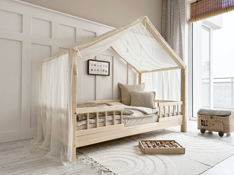 Luletto Tulle Cream White House Bed Canopy-Swanky Boutique Malta