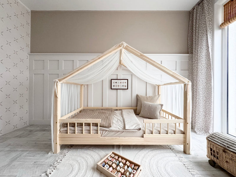 Luletto Tulle Cream White House Bed Canopy-Swanky Boutique Malta