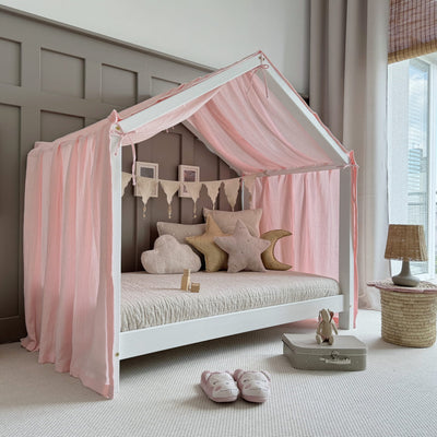 Luletto Muslin Canopy for House Beds Light Pink - Swanky Boutique Malta