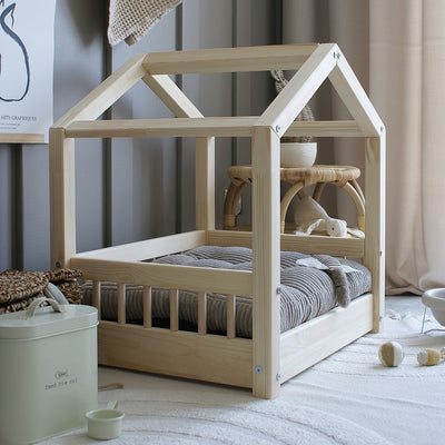Luletto Pet Cozy House Bed Natural Wood Medium - Swanky Boutique Malta 