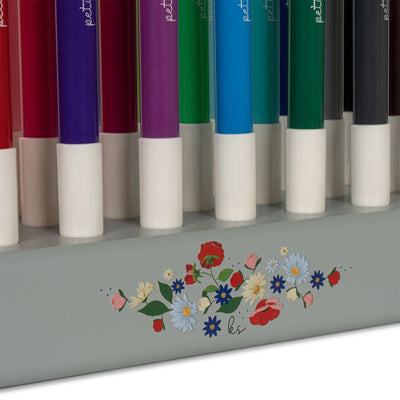 Konges Sloejd - Markers in Wooden Block 24 Pack Multi Mix - Swanky Boutique