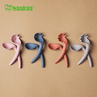 Haakaa - Silicone Self-Feeding Spoon Set - Swanky Boutique