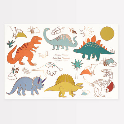Meri Meri Colouring Placemats - Dinosaur-swanky boutique malta