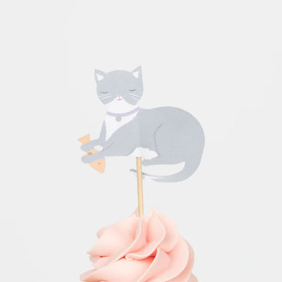 Meri Meri Cupcake Kit (Set of 24 Toppers & 24 Cupcake Cases)- Cute Kitten-swanky boutique malta 