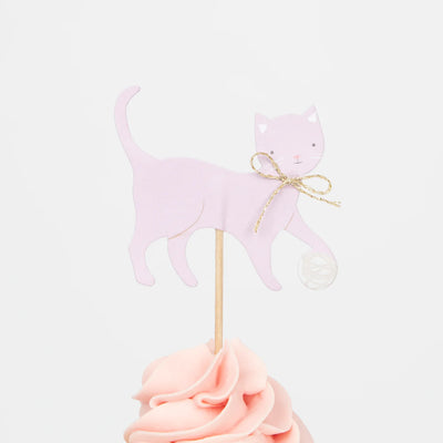 Meri Meri Cupcake Kit (Set of 24 Toppers & 24 Cupcake Cases)- Cute Kitten-swanky boutique malta 