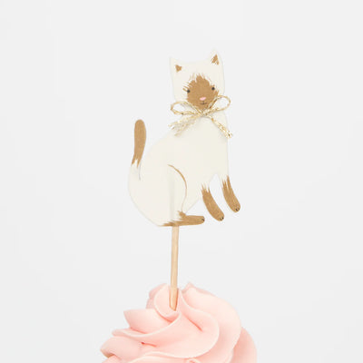 Meri Meri Cupcake Kit (Set of 24 Toppers & 24 Cupcake Cases)- Cute Kitten-swanky boutique malta 