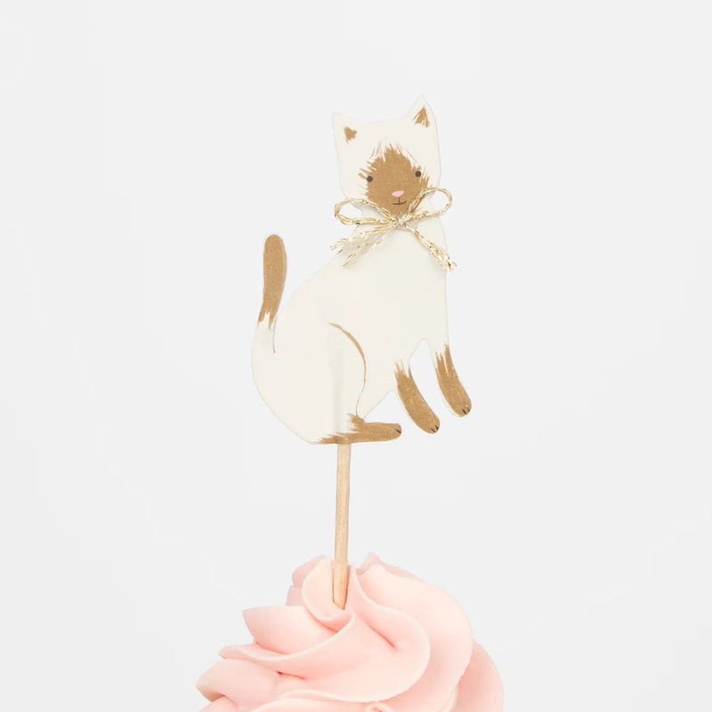 Meri Meri Cupcake Kit (Set of 24 Toppers & 24 Cupcake Cases)- Cute Kitten-swanky boutique malta 