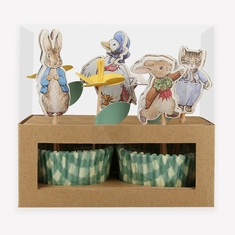 Meri Meri Cupcake Kit (Set of 24 Toppers & 24 Cupcake Cases)- Peter Rabbit in the Garden- swanky boutique malta 
