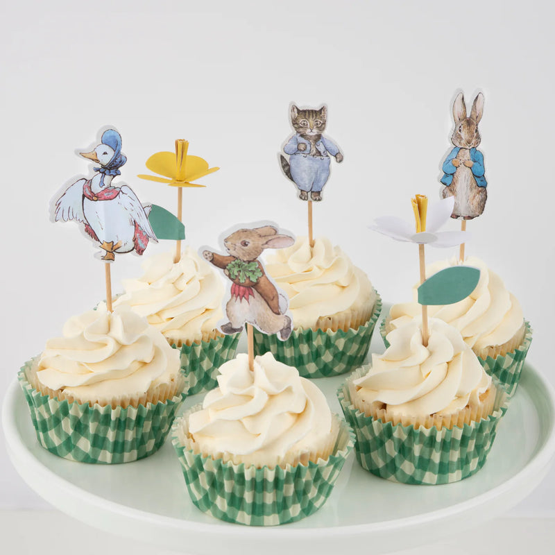 Meri Meri Cupcake Kit (Set of 24 Toppers & 24 Cupcake Cases)- Peter Rabbit in the Garden- swanky boutique malta 